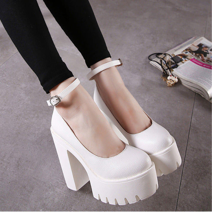 Amozae Women's High Heels Summer Fashion Solid Color Shoes Comfortable All-Match High Heels Tacones Altos De Mujer