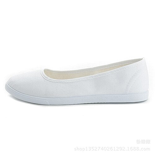Amozae Women Canvas Loafers New Woman Casual Vulcanized Ladies White Shoes Women's Fashion Wedges Female Comfortable Footwear