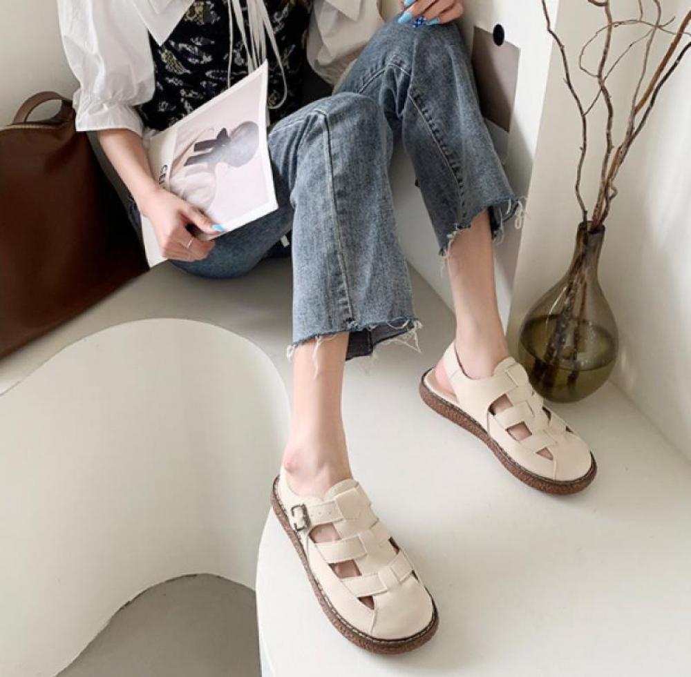 Graduation Gift Women Sandals Flat-Bottomed Heightened Hollow Ladies Shoes Summer New Refreshing Comfortable Gladiator Females Sandals