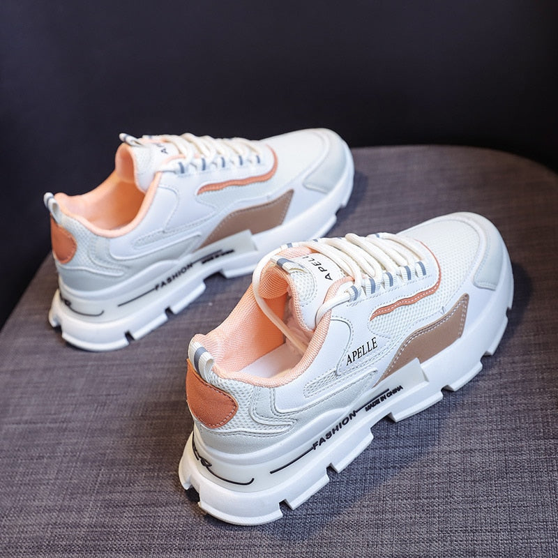 flowersverse Sneakers For Women Designer Platform Casual Sports Running Shoes Female Students Match Color Fashion Sneaker Chunky Mujer