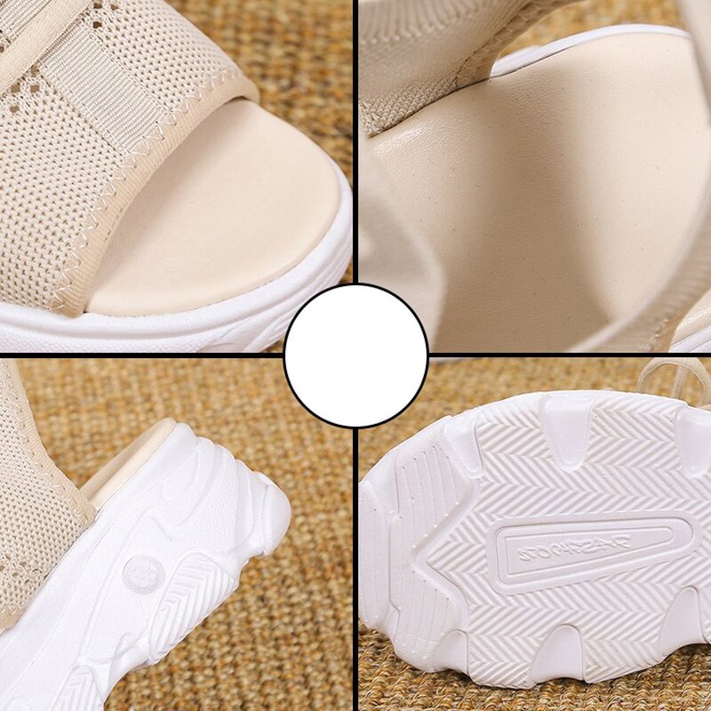 Amozae Ladies Sandals Spring Fashion Versatile Platform Casual Shoes Women Plus Size Lightweight Flat Sandals Zapatos Casuales De Mujer