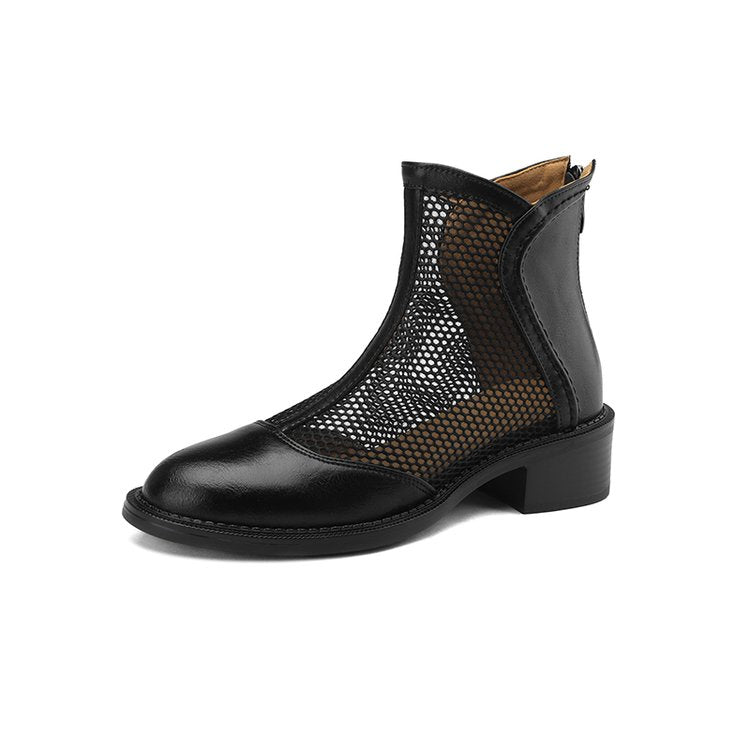 flowersverse Summer Boots Sandals Women's Calf Mesh Bottas Women's Fashion High Heel Platform Boots Women Shoes Sandal Boots
