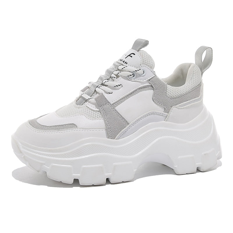 Amozae VIP Link For Dropshipping Fujin Chunky Sneakers Women Spring Thick Bottom Daddy Shoes Round Toe Breathing Leisure Women Shoes