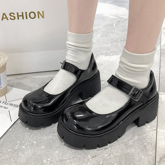 Christmas Gift Shoes Women Japanese Mary Jane Shoes Women Vintage Girls Students JK Uniform High Heel Platform Shoes Cosplay Plus Size