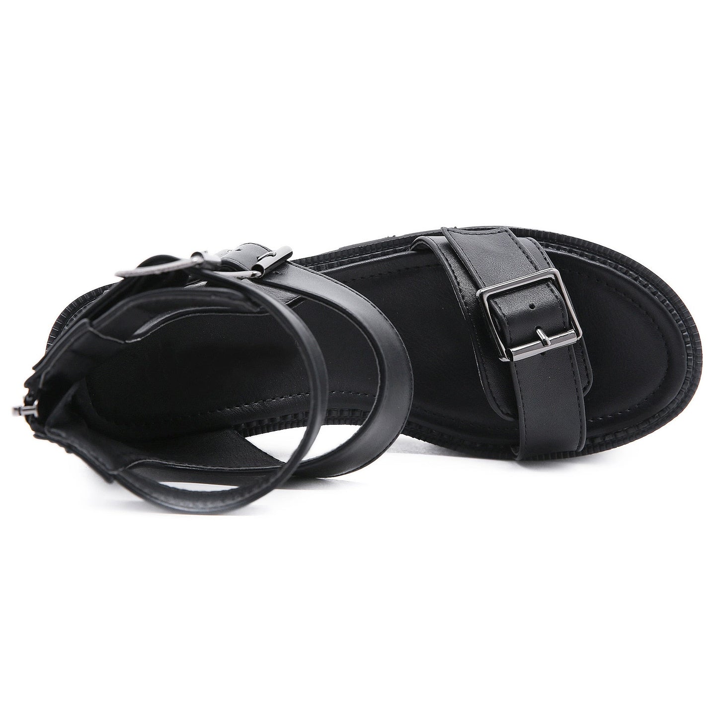 Amozae Large Size Summer Women Shoes Sandals Fashion Punk Gothic Platform Sandal Shoes For Womens Chunky Heel Ladies Leisure Sandalias
