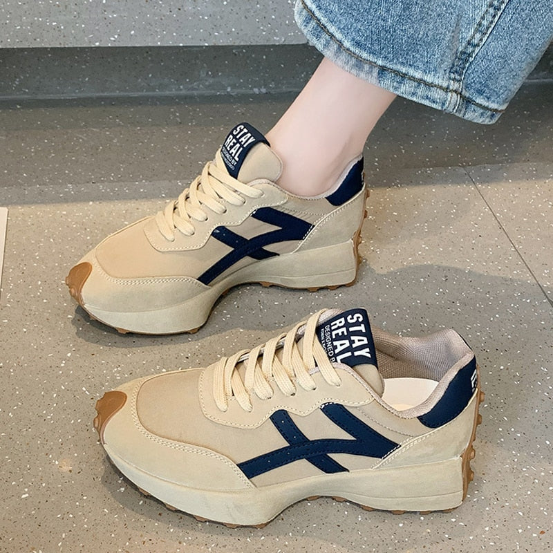 Black Friday Amozae Leather Women's Sneakers Luxury Platform Shoes Plush Leisure Light Anti-Slip Green Running Shoes Fashion Designer Zapatos Mujer