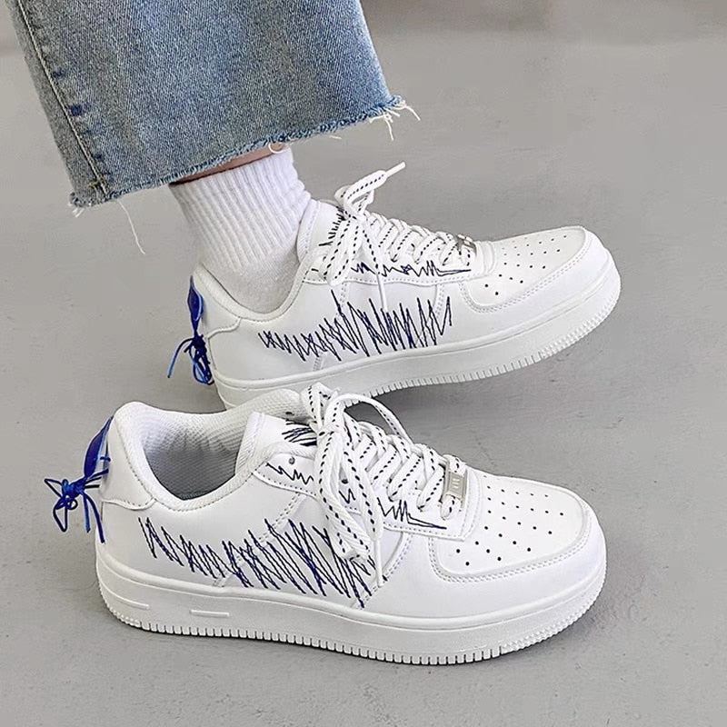 Black Friday Amozae 2022 New Couple Sport Shoes Fashion Women Vulcanized Shoes Designer Lace Up Casual Shoes Women's Flats Walking Sneakers Women