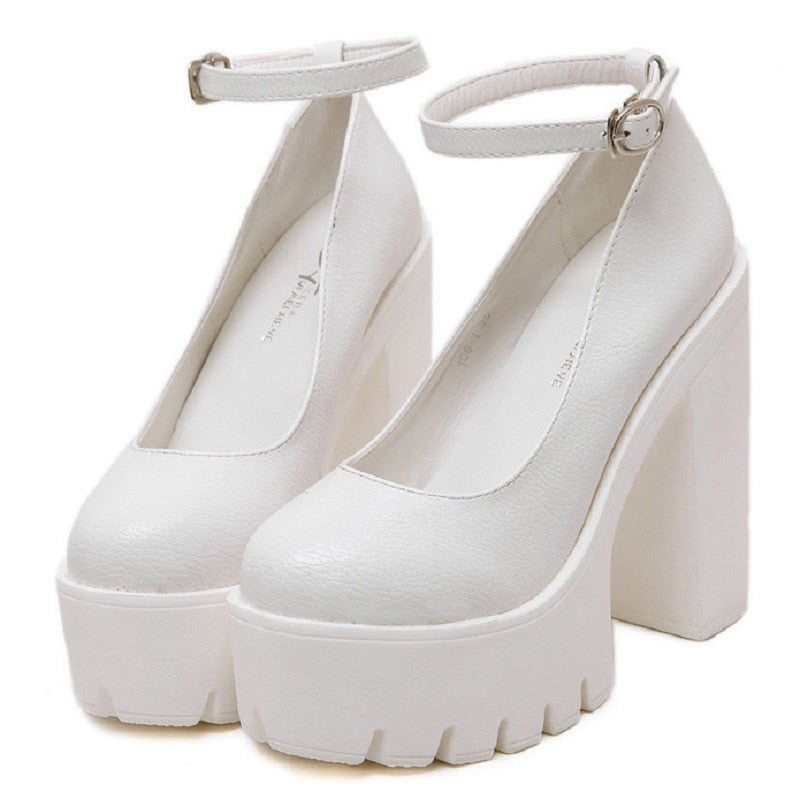 Amozae Women's High Heels Summer Fashion Solid Color Shoes Comfortable All-Match High Heels Tacones Altos De Mujer