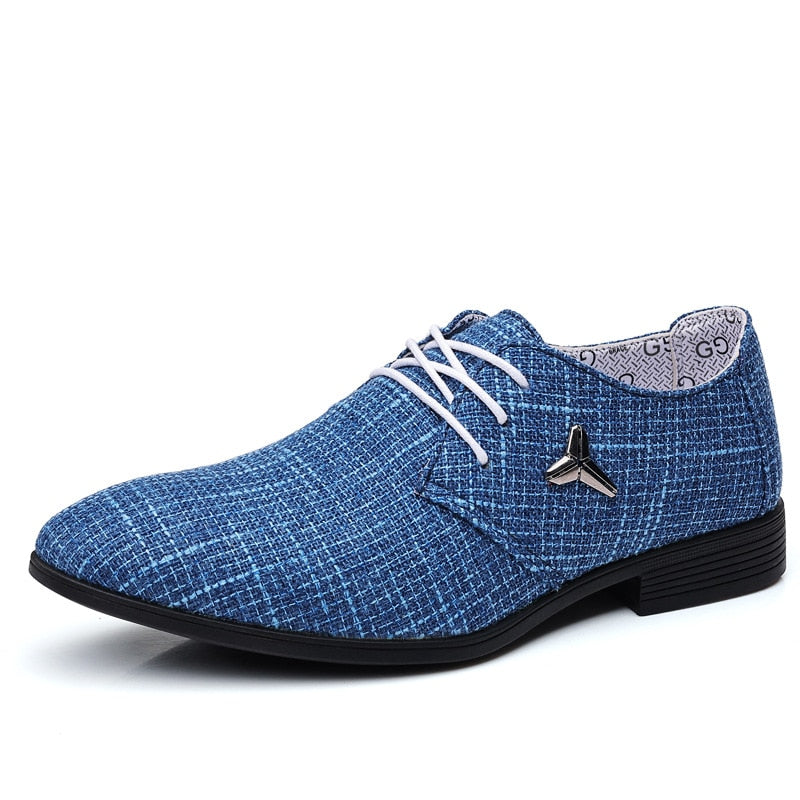 Amozae Men's Plus Size Shoes Breathable Pointed Linen Canvas Dress Shoes For Men Business Casual Shoes Male Beijing Old Cloth Footwear