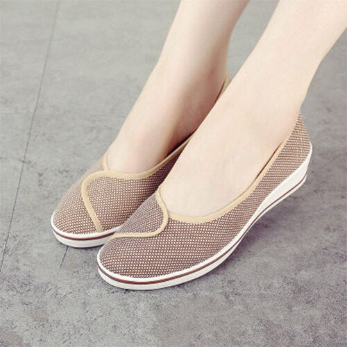 Amozae Women Canvas Loafers New Woman Casual Vulcanized Ladies White Shoes Women's Fashion Wedges Female Comfortable Footwear