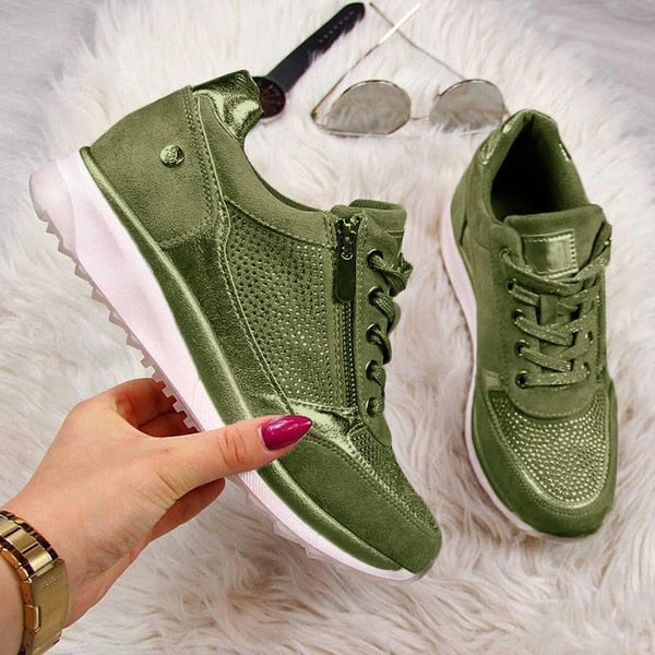 Thanksgiving flowersverse Women's Wedges Sneakers Vulcanize Shoes Sequins Shake Shoes Fashion Girls Sport Shoes Woman Sneakers Shoes Woman Footwear