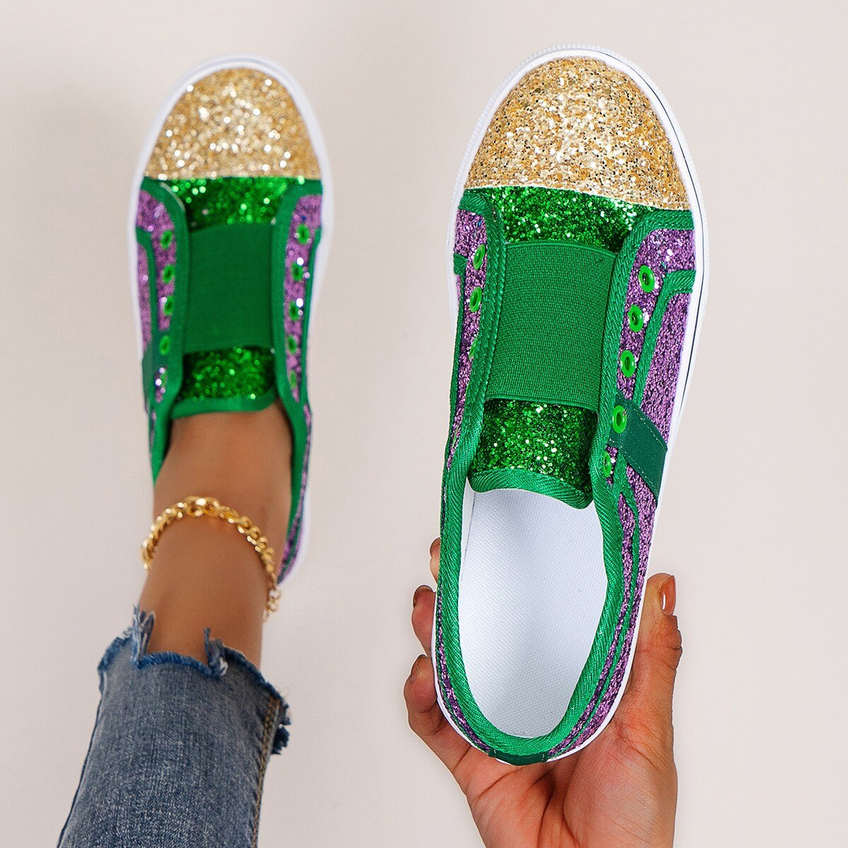 Thanksgiving flowersverse Women Vulcanize Shoes Sneakers Bling Shoes Girl Glitter Sneakers Casual Female Breathable Lace Up Outdoor Sport Shoes
