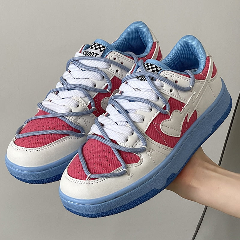 Thanksgiving flowersverse Fashion Sneakers Women Vulcanize Shoes Lace Up Flat Shoes Women Casual Shoes Breathable Zapatillas Mujer Plus Size 43 44