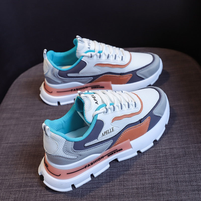 flowersverse Sneakers For Women Designer Platform Casual Sports Running Shoes Female Students Match Color Fashion Sneaker Chunky Mujer