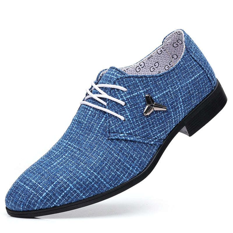 Amozae Men's Plus Size Shoes Breathable Pointed Linen Canvas Dress Shoes For Men Business Casual Shoes Male Beijing Old Cloth Footwear