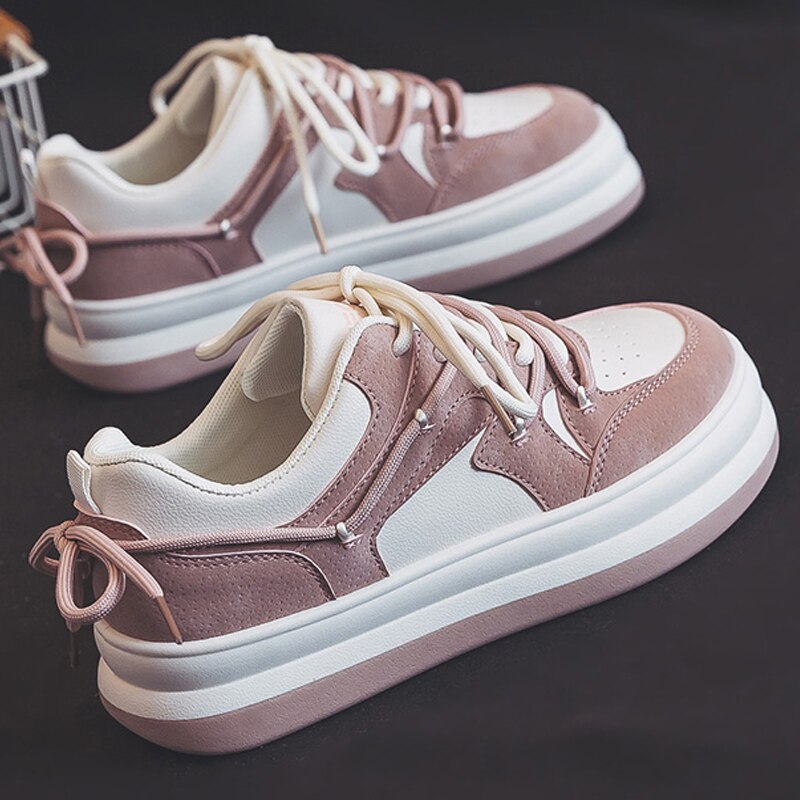 Black Friday Amozae 2022 Spring Vulcanized Sneakers Women Casual Shoes Designer Lace Up Fashion Sneakers Flats Shoes Zapatillas Deportivas Mujer