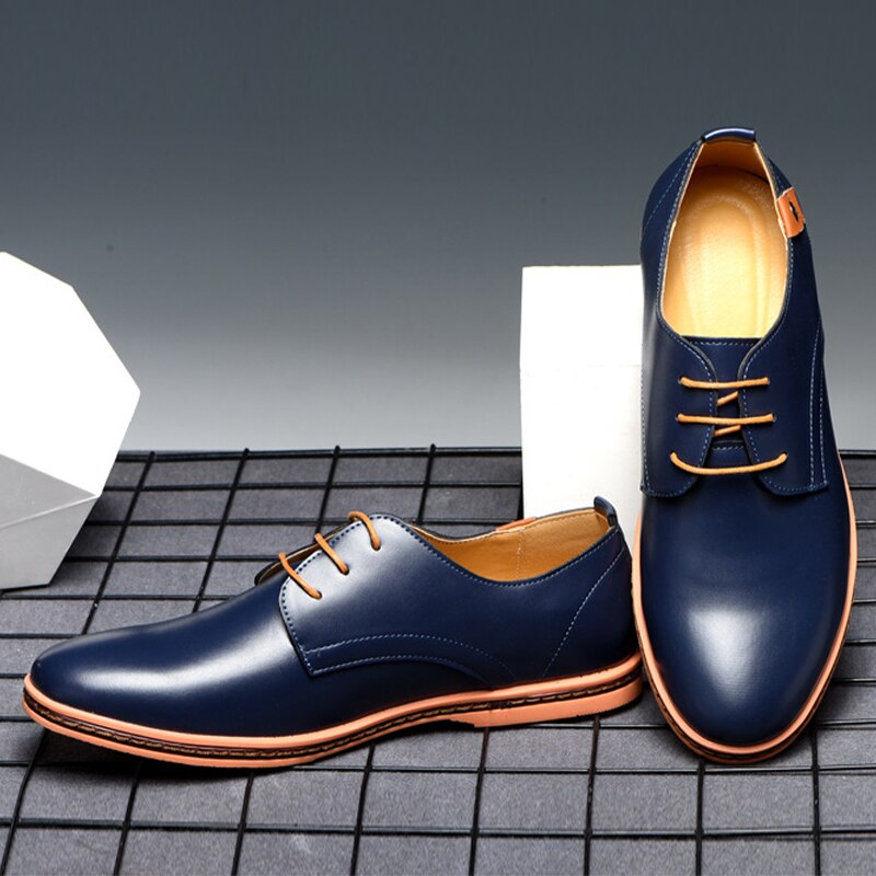 Amozae Men Leather Shoes 2022 Spring Fashion Round Toe Tooling Single Shoes Male Large Size Comfortable Breathable Casual Leather Shoes