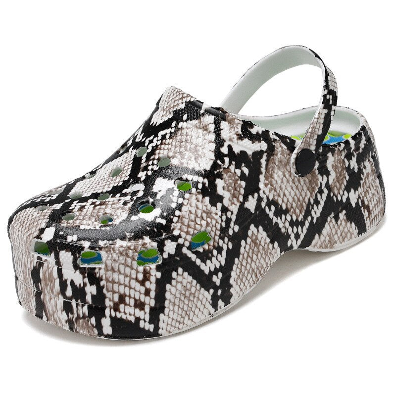Amozae 2022 Soft Sole Beach Slippers Snake Print Women Sandals Cute Slippers Summer Ladies Thick Sole Casual Shoes Buty Damskie
