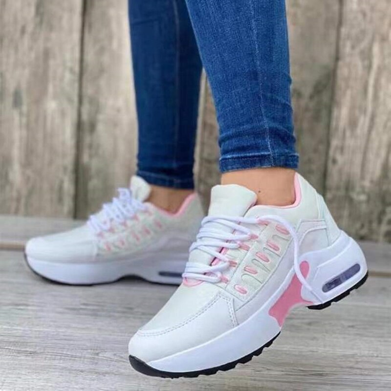 Amozae 2022 Comfortable Outdoor High-Quality Walking Shoes Women's White Shoes Spring Autumn New Lace-Up Flat Casual Sports Shoes