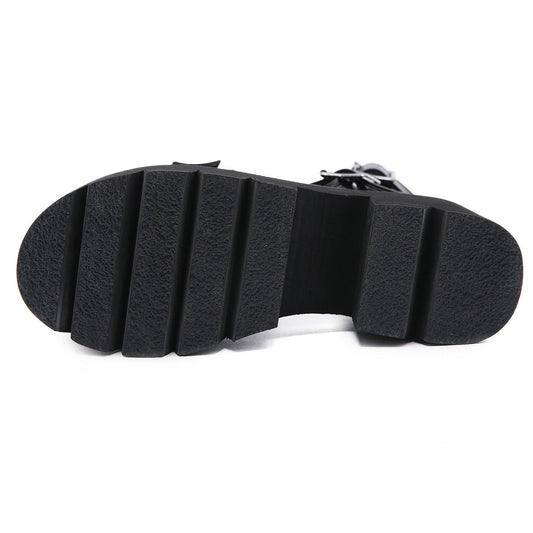 Amozae Large Size Summer Women Shoes Sandals Fashion Punk Gothic Platform Sandal Shoes For Womens Chunky Heel Ladies Leisure Sandalias