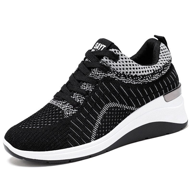 Amozae Ladies Platform Sneakers Fashion Versatile Flat Sneakers Mesh Breathable Ladies Casual Shoes Zapatos Casuales De Mujer