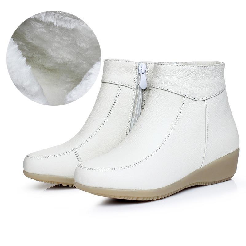 Amozae Fujin Spring Genuine Leather Cow Women Ankle Boots Waterproof Slip On Super Comfortable Booties Autumn Winter Shoes Non Slip