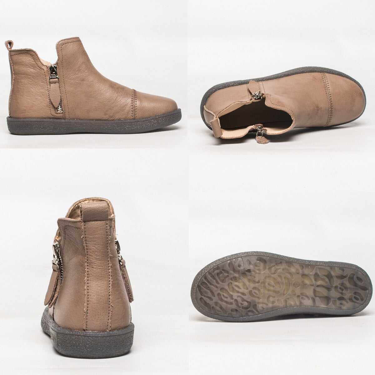 Amozae Fujin Spring Genuine Leather Cow Women Ankle Boots Waterproof Slip On Super Comfortable Booties Autumn Winter Shoes Non Slip