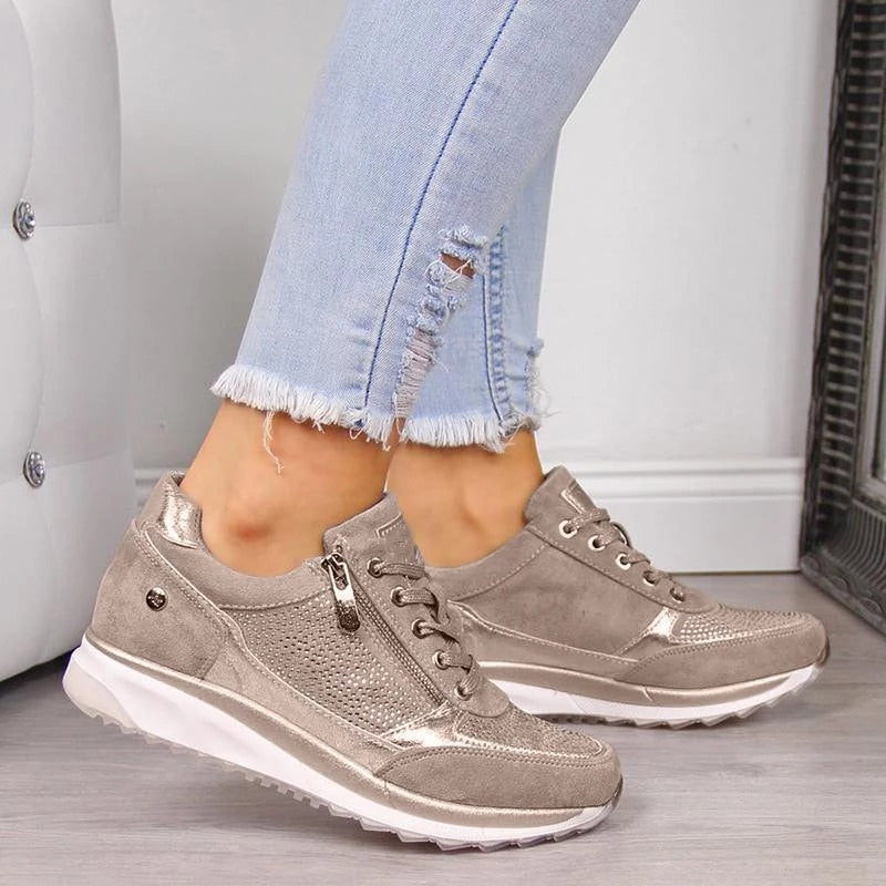 Thanksgiving flowersverse Women's Wedges Sneakers Vulcanize Shoes Sequins Shake Shoes Fashion Girls Sport Shoes Woman Sneakers Shoes Woman Footwear