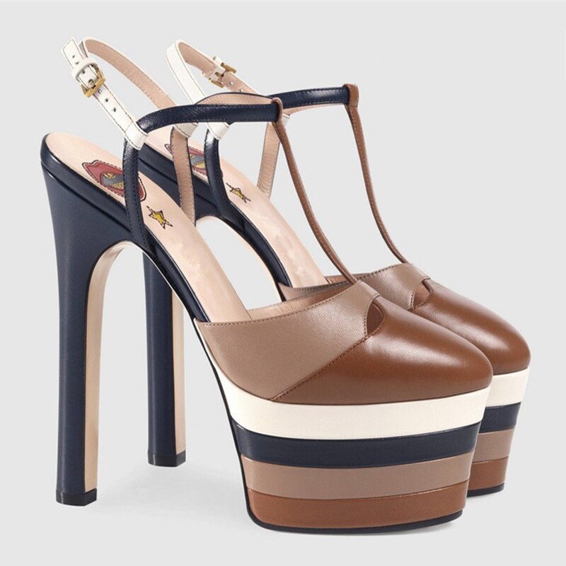 Amozae Women Sandals New Fashion Catwalk 16Cm High-Heeled Sandals Thick Soles Increase Large Size Ladies Shoes Zandalias De Mujer
