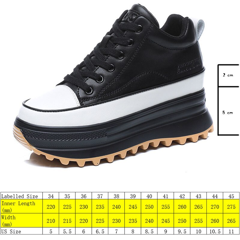 Amozae 7Cm High Platform Shoes Wedge Sneakers Chunky Shoes Platform For Women Genuine Leather Women Casual Shoes Winter Fur Flats