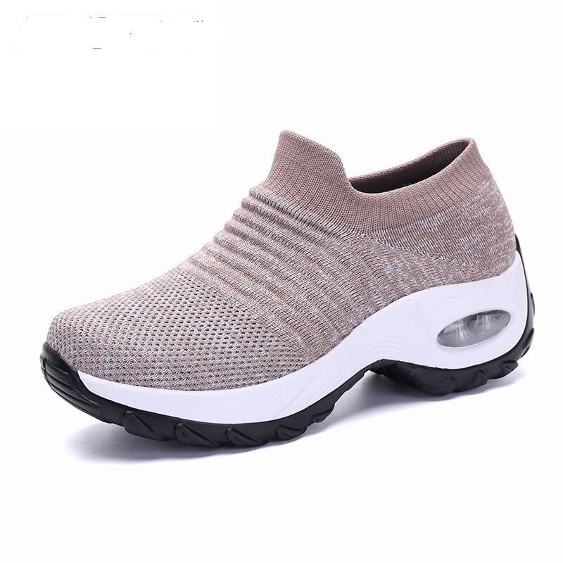 flowersverse Women Sneakers Fashion Breathable Mesh Casual Shoes Platform Sneakers Increasing Woman Vulcanize Shoes Walking Zapatillas Mujer