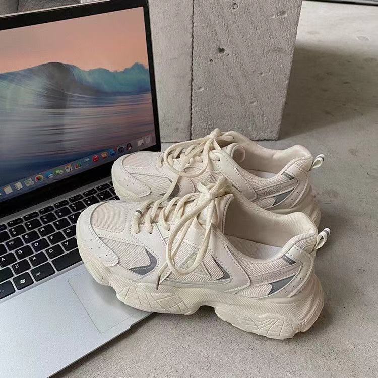 Christmas Gift Ins Wind Reflective Old Shoes Women 2022 Spring Autumn Sports Casual Shoes Flat Breathable Comfortable Women's Sh Shoes