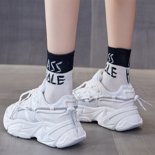 Black Friday Amozae White Chunky Sneakers Women's Vulcanize Shoes Casual Women Shoes Vulcanized Sneakers Walking Shoes Tenis Feminino Plus Size 43
