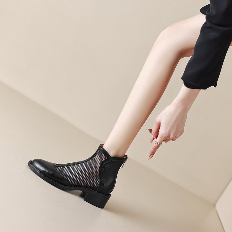 flowersverse Summer Boots Sandals Women's Calf Mesh Bottas Women's Fashion High Heel Platform Boots Women Shoes Sandal Boots