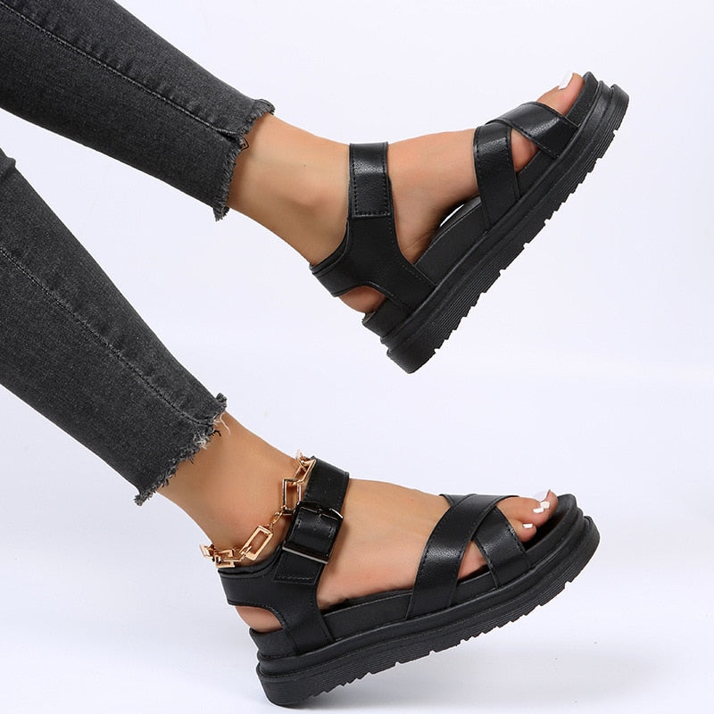 Amozae Summer Women's Wedge Platform Sandals Fashion Open Toe Shoes Woman Sandals Ladies Casual Sandalias Mujer Verano 2022