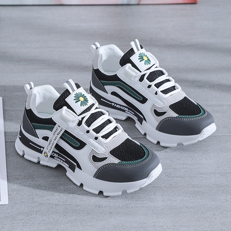 flowersverse Sneakers For Women Designer Platform Casual Sports Running Shoes Female Students Match Color Fashion Sneaker Chunky Mujer