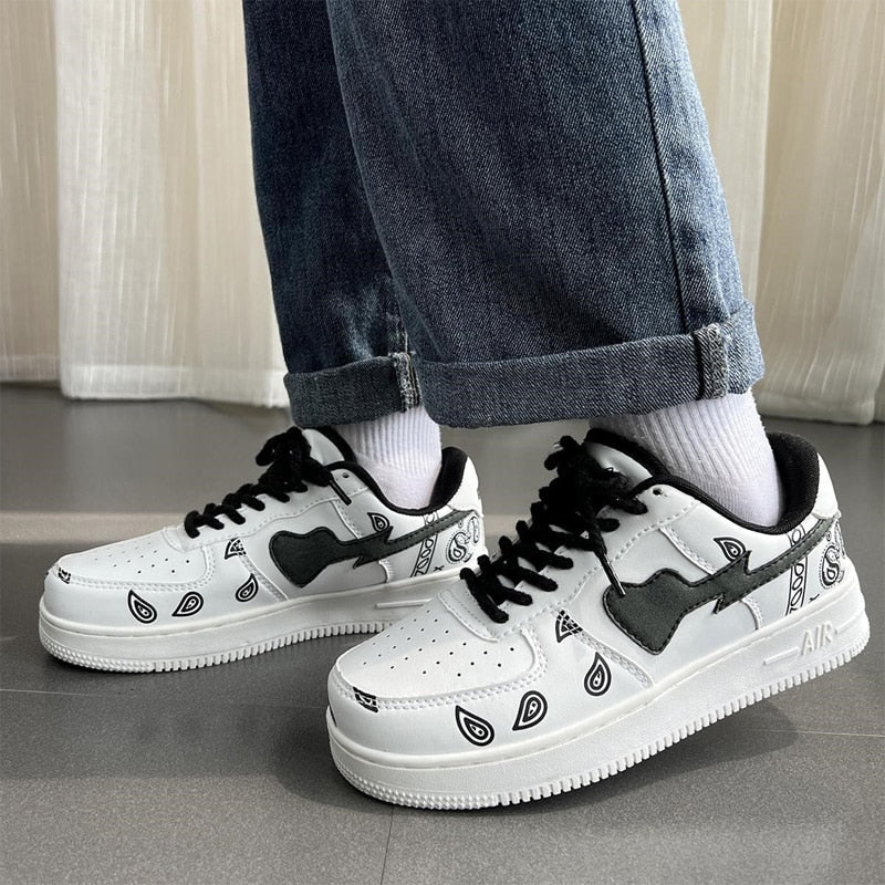 Amozae Black Friday Amozae Lace Up Fashion Sneakers Women Zapatillas Mujer Light Flat Shoes Couple Outdoor Running Shoes For Women Vulcanized Shoes