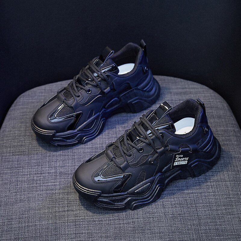 flowersverse New Black Sneakers Casual Vulcanized Shoes Woman High Platform Sneakers Lace Up White Sneakers Women Increasing Torre Shoes