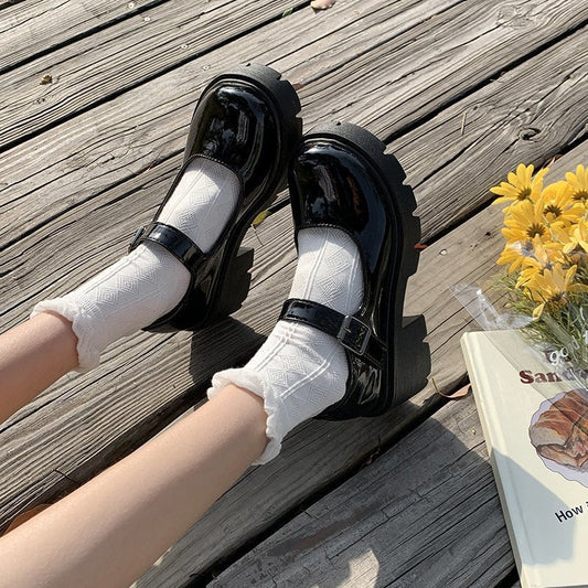 Amozae 2023 Women Mary Jane Shoes Woman Vintage Girls High Heel Platform Lolita Shoes Japanese Style College Student Shoes Big Size 40