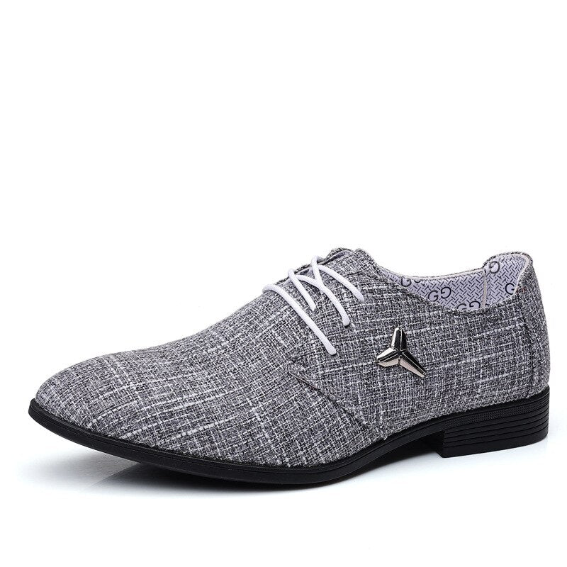 Amozae Men's Plus Size Shoes Breathable Pointed Linen Canvas Dress Shoes For Men Business Casual Shoes Male Beijing Old Cloth Footwear