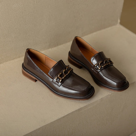 flowersverse New Spring Split Leather Women Shoes Casual Slip-On Loafers Round Toe Shoes Woman Zapatos De Mujer Women Platform Shoes