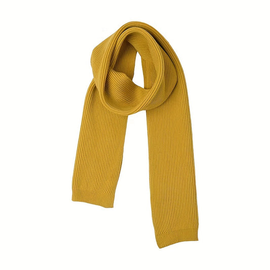 1pc Plain Color Versatile Simple Knitted Scarf For Men Autumn Winter