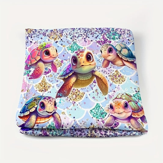 1pc Cozy Turtle Print Blanket - Soft, Warm, and Versatile Throw for Adults, Perfect for Couch, Sofa, Office, Bed, Camping, and Travel - Multi-Purpose Gift for All Seasons