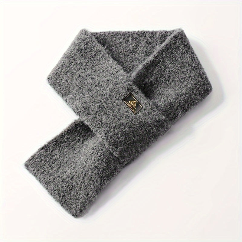 1pc Plush Winter Scarf - Soft, Warm, and Cold-Resistant Knitted Cashmere-Like Scarf for Mens Outdoor Leisure - Perfect for Winter Activities and Daily Wear