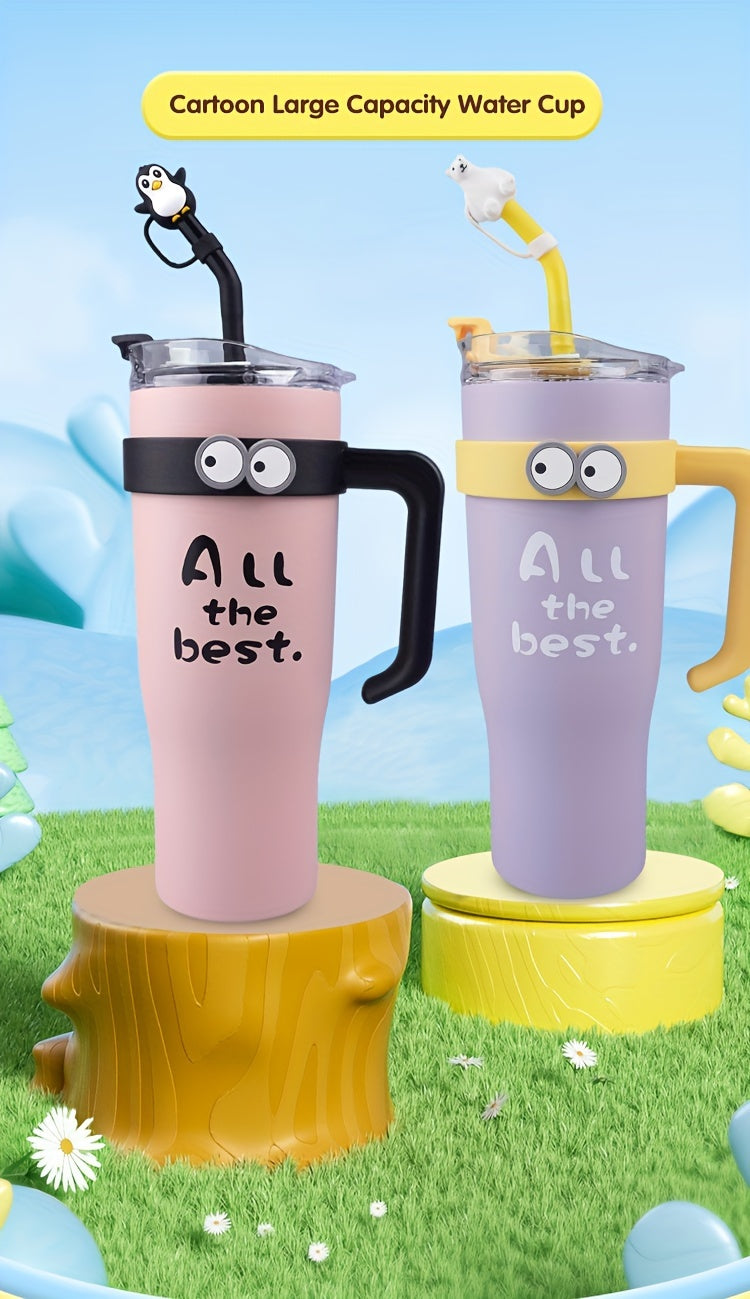 New Big Mac Insulated Vacuum Cup Women New Large Capacity Personality Fashion Trend Stainless Steel Liner Water Cup Kettle Straw Cup