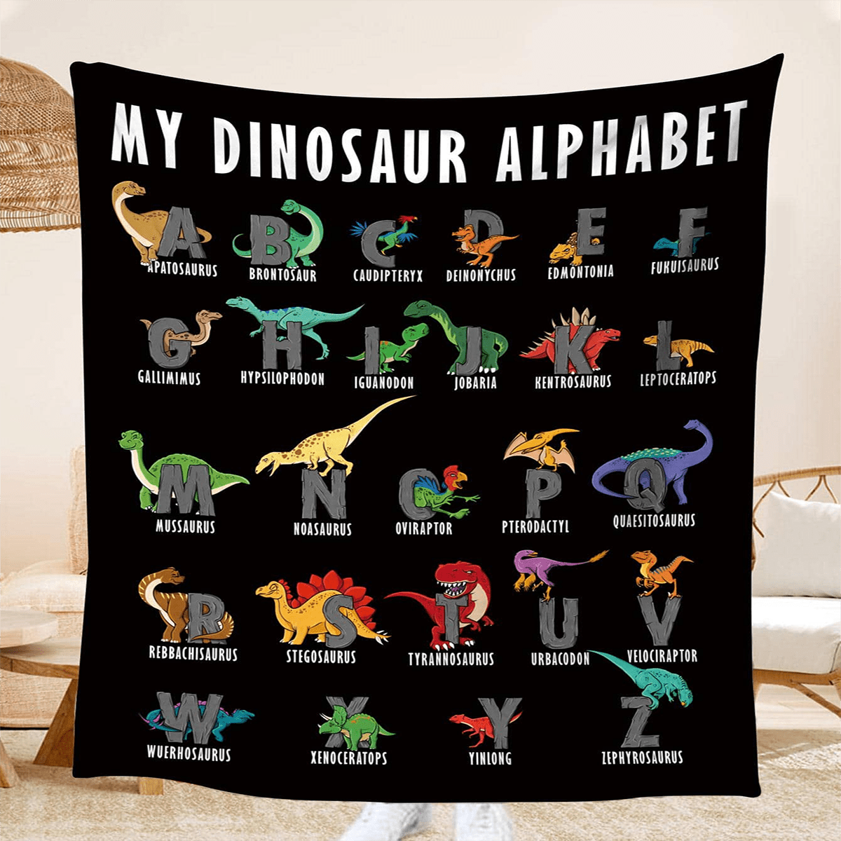 1pc Cozy Dinosaur Flannel Blanket - Bed Blankets for Travel, Sofa, Bed, and Home Decor with Soft and Warmth, Ideal for Birthday or Holiday Gift, Available All Season