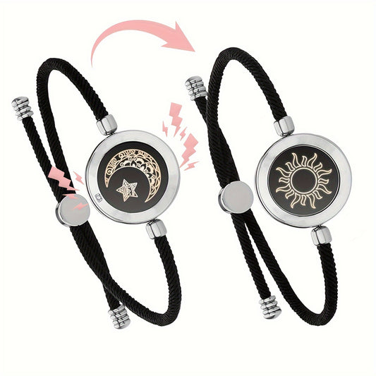 DOYOMI Long Distance Touch Bracelets For Couples, Vibration & Light Up For Love Couples Bracelets | Long Distance Relationship Gifts For Girlfriend Pairing Jewelry