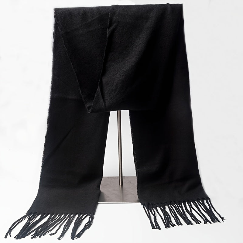 1pc Autumn And Winter Men's Imitation Cashmere Scarf, Thickened Couple Neck Scarf For Gift