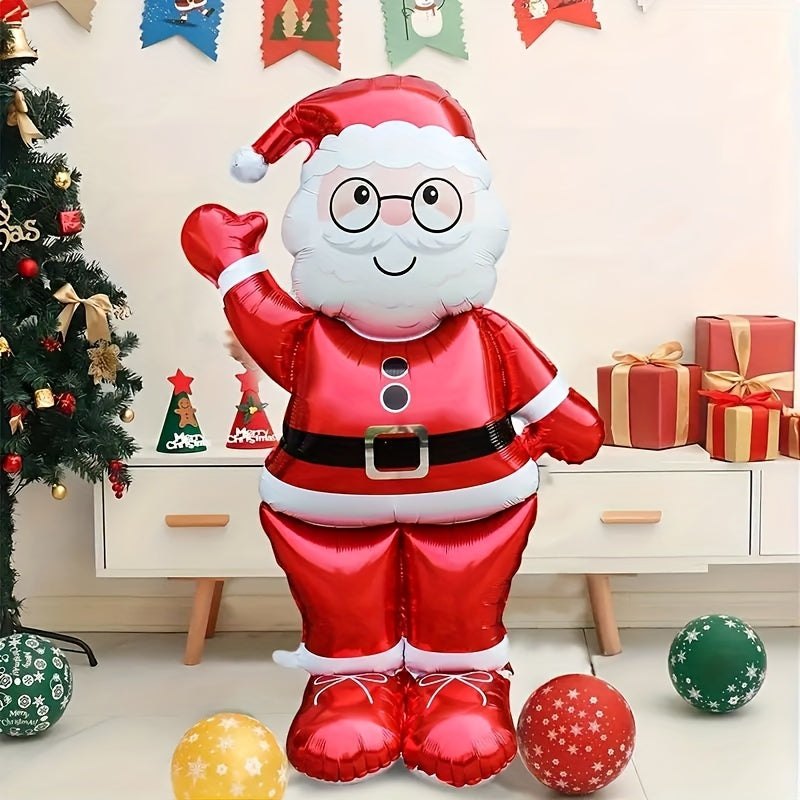 1/2pcs Santa Balloon Set, Suitable for Christmas Party Decoration and Themed Activities, Suitable for New Year and Seasonal Celebrations, No Electricity Required