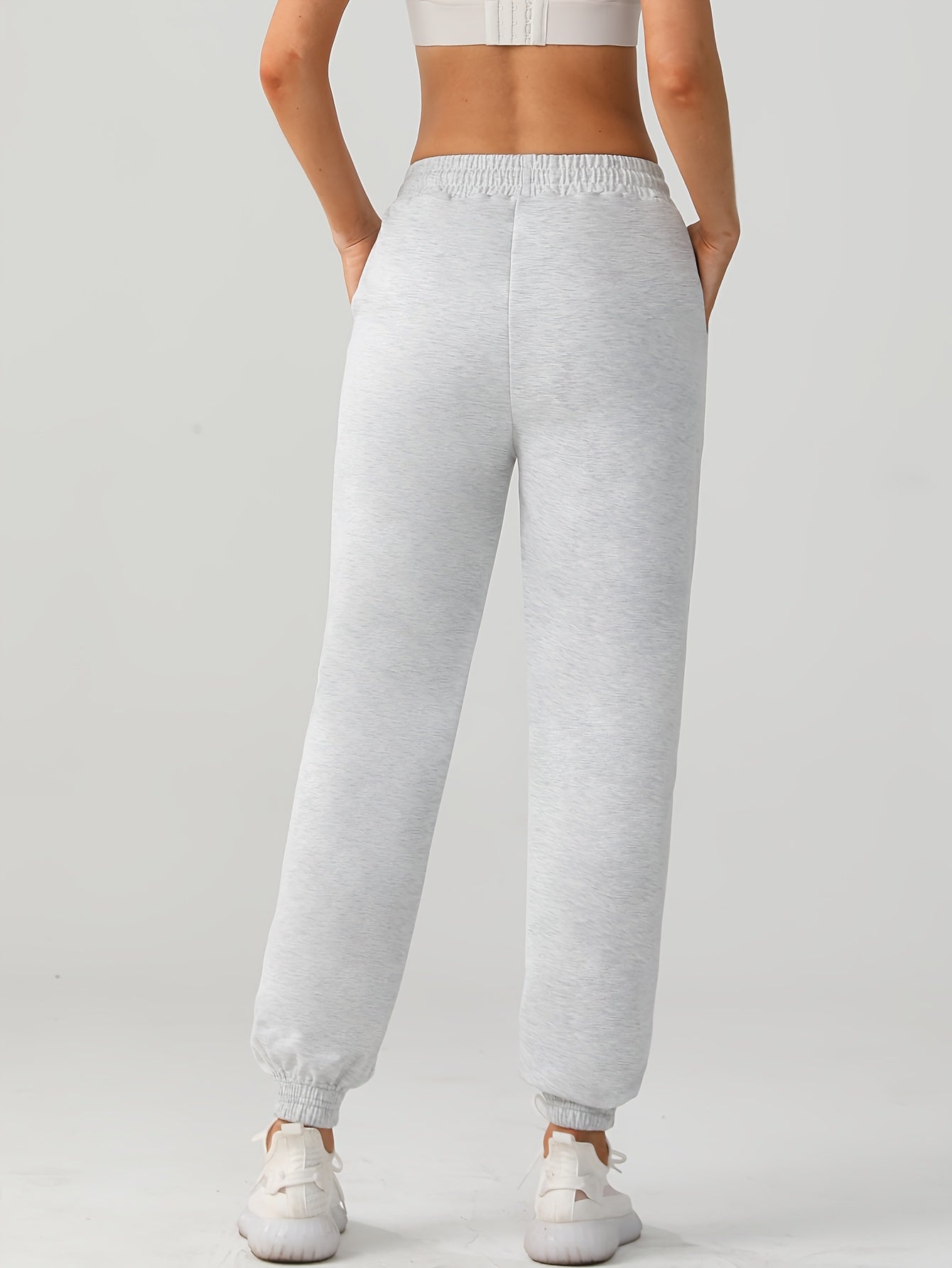 Cozy Drawstring Joggers For Women - Casual Polyester Sweatpants With Pockets, Perfect For Fall & Winter Outdoor Activities